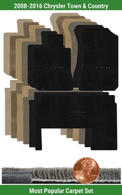 Juego de alfombrillas Ultimat personalizadas para Chrysler Town & Country '08-16 con logotipo (3 piezas) #IGM Foto 1 de 4