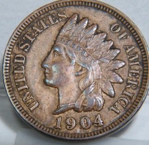 1904 Indian Head Cent  AU - Picture 1 of 2