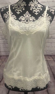 Petite Sophisticate Damen Elfenbein Blumen überbackene Spitze Pailletten Perlen Cami M - Bild 1 von 12