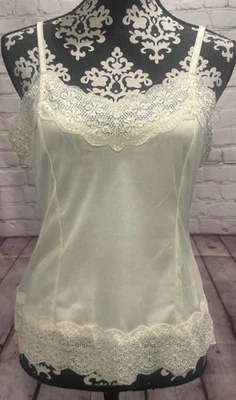 Cami Petite Sophisticate para mujer marfil floral festoneado encaje lentejuelas cuentas M Foto 1 de 4