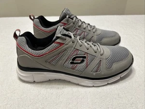 Skechers Men’s Shoes Size 9 Gray Memory Foam Running Comfort Lace Up Lightweight - Picture 1 of 9