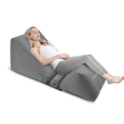Almohada de cuña inflable para apnea del sueño, 0-90° infinito ajustable, cuña trasera Foto 1 de 4