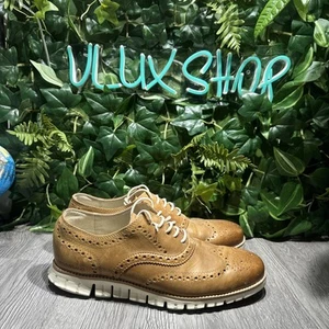 Cole Haan Zerogrand Wingtip Oxford  Men size 9.5 M Farro Birch  brown - Picture 1 of 9