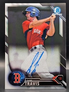 2016 Bowman Chrome Sam Travis Prospect Auto - Boston Red Sox - Picture 1 of 2