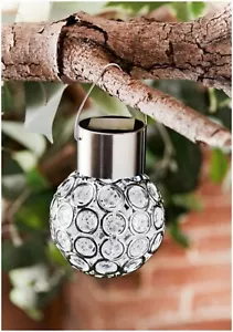 Garten Solar Hängeleuchte Kristallkugel Farbwechsel Außenlampe 2er Set Glühbirne - Bild 1 von 5