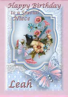 JUSTGORJUS Female personalised A5 birthday card mum nanna nan grandma sister niece name age