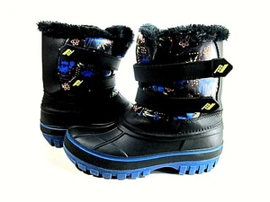 Dream Pairs Little Kid Winter Royal Black Snow Boots,Pre School Size 3,Medium - Picture 1 of 7