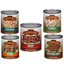 5 Cans - 1 of Each/Keystone All Natural Ground Beef, Beef, Chicken, Pork, Turkey