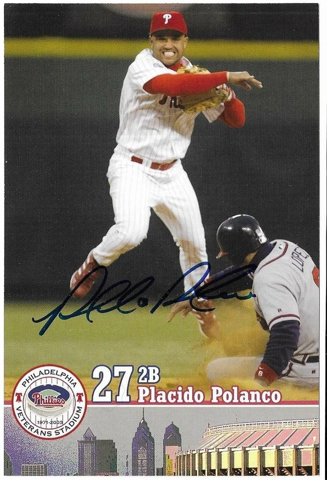 PLACIDO POLANCO Autographed Signed 2003 Team Postcard Philadelphia Phillies COA - Image 1 of 1