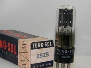 Tung Sol 25Z5 NOS NIB 100/100% Black Plates Bottom "D" Getter Serious Tubes S136 - Picture 1 of 4