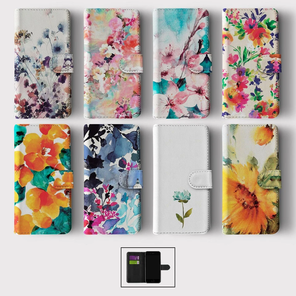CASE FOR IPHONE 16 15 14 13 12 11 PRO WALLET FLIP PHONE COVER FLORAL BEAUTIFUL - Image 1 of 1