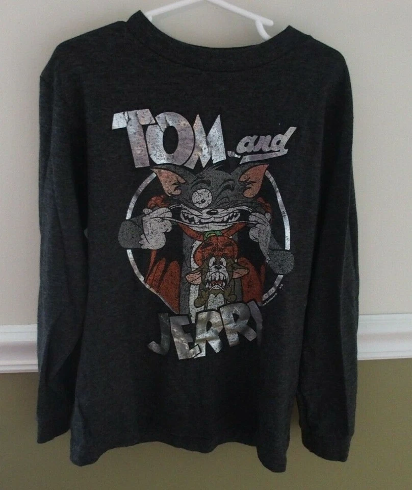 Old Navy 6 7 Small Boys Shirt Long Sleeve Tom & Jerry Halloween PLAY - Image 1 of 1