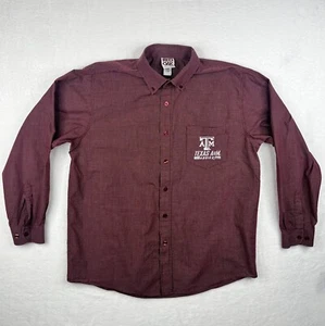 Camisa Texas A&M Aggies Para Hombre Grande Roja A Cuadros Manga Larga Abotonada Roble Rojo - Imagen 1 de 7