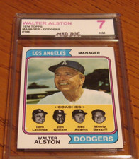 WALTER ALSTON***1974 TOPPS---MINT 7****Set BREAK---DODGERS***144****Mad Dog