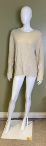 H&M HELLBRAUNES SHIRT MIT PERLENÄRMELN DAMEN L - Bild 1 von 3