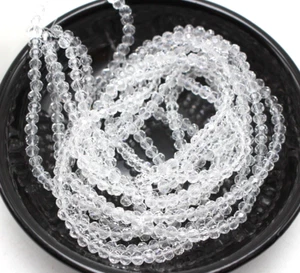 200 Pcs Crystal Glass 3mm Faceted Round Beads ~Clear Craft Jewelry Making - Picture 1 of 8