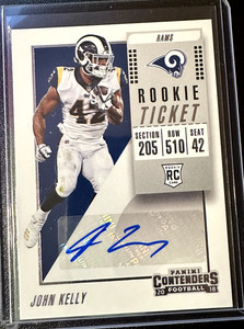 2018 CONTENDERS FOOTBALL - JOHN KELLY - ROOKIE VARIATION TICKET AUTOGRAPH - RC