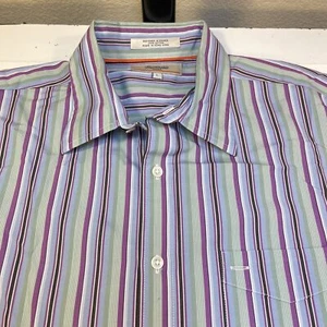 FACONNABLE JEANS Colorful Striped BUTTON UP LONG SLEEVE DRESS SHIRT Sz Mens L  - Picture 1 of 6