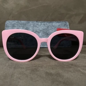 Polarspex Polarized Retro Kids Cat Eye Pink Girls Sunglasses Felt Pouch - Picture 1 of 4