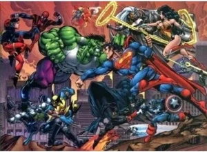 🔥1995 DC VS MARVEL POSTER DAN JURGENS JOE RUBENSTEIN SEALED 27X 40🔥 - Picture 1 of 6