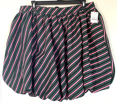 Wicked Paul Tazewell 泡泡迷你裙尺寸 XXL 黑色粉红色条纹拉链 — 第 1/4 张图片