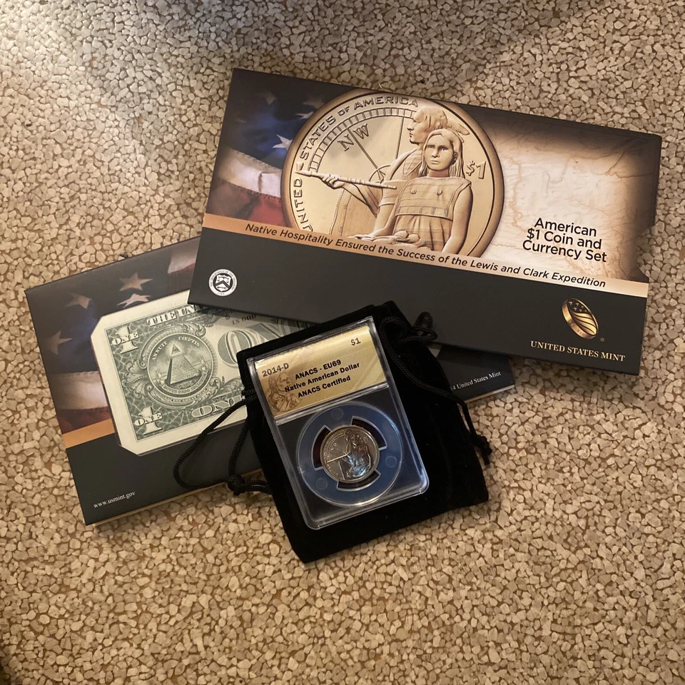2014-D Native American Dollar $1 Graded EU69 First Strike Coin & Currency Set - Image 1 of 1