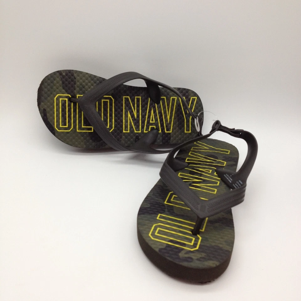 ANTIGUAS CHANCLAS NAVY JÓVENES NIÑOS TALLA 9 OLIVA CAMUFLAJE NEGRO ~ NUEVAS SIN ETIQUETAS Foto 1 de 3