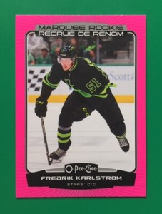FREDRIK KARLSTROM (DALLAS) 22-23 OPC MARQUEE ROOKIE RC #588 NEON PINK  /75