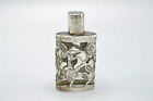 Mexican Silver Overlay Perfume Snuff Bottle Sterling 925 Taxco Etched Flowers