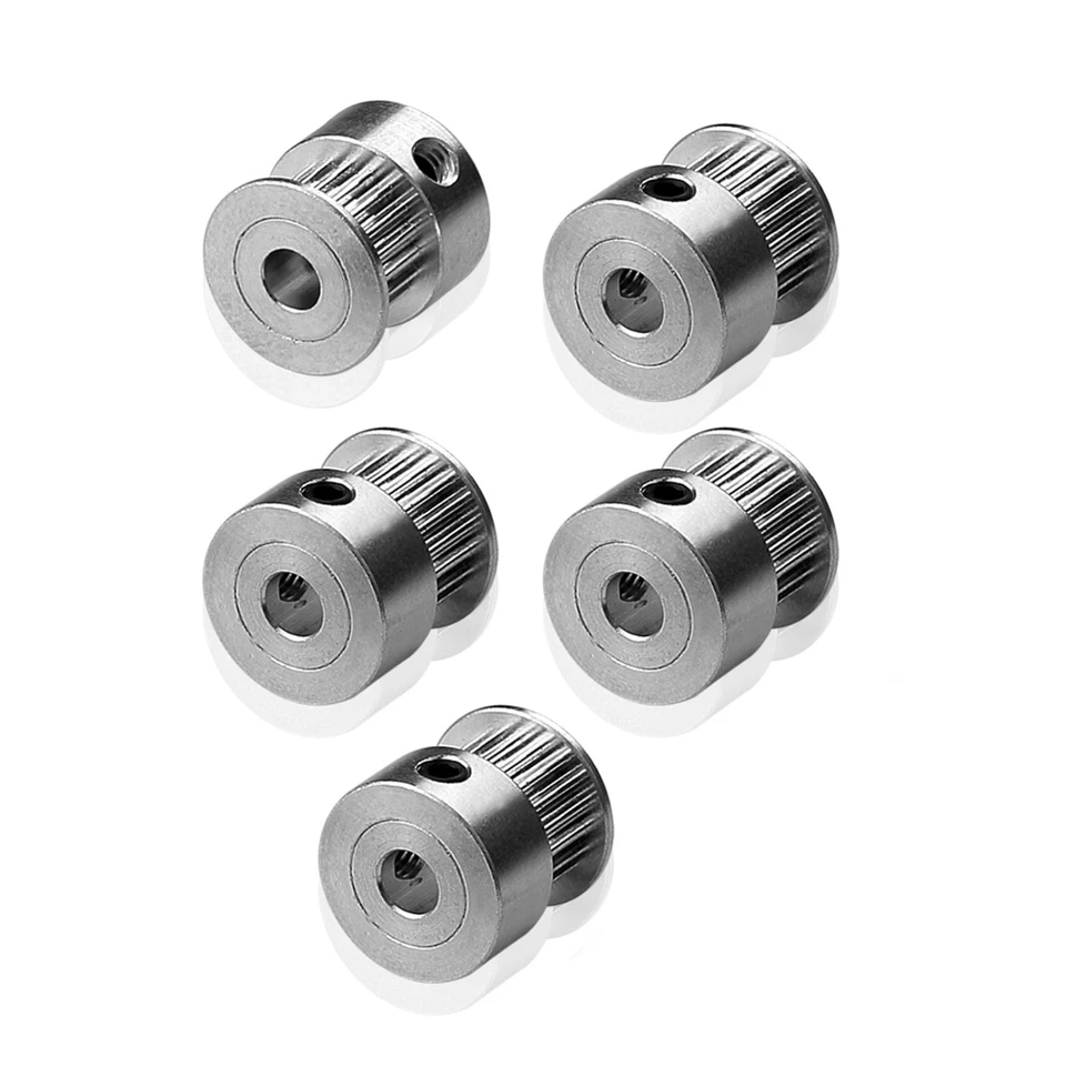 SIENOC 5x 2GT 20T Zähne 5mm Bohrung Zahnriemenscheibe 3D mit Grub Screw 3D Drucker