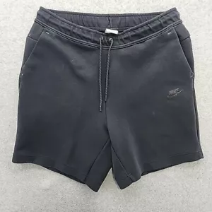 Nike Sportswear Tech Fleece Shorts Men Large Black Drawstring Zip Back Pocket - Picture 1 of 15