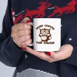 Funny Coffee Mug, Por Favor Ceramic mug, Cat Mom, Cat Lover Mug, Gift for Friend - Bild 1 von 14