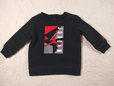 Sudadera bebé Air Jordan 12 meses Negro Rojo Gris Jumpman Gráfico Spellout Usado en Excelente Condición Foto 1 de 4