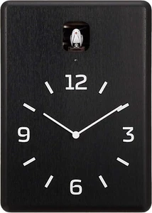 Lemnos CUCU Cuckoo Wood Wall Clock Black LC10-16 BK with Light Sensor Japan - Picture 1 of 5