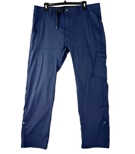 Men's PRANA BREATHE Slim Fit Blue Nylon Elastane Hiking Pants 36x30 - Picture 1 of 14