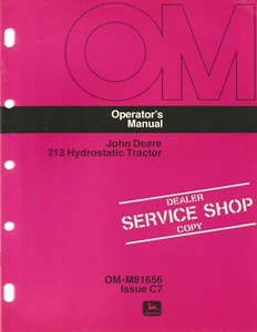 John Deere 312 Hydrostatic Lawn & Garden Tractor Operator's Manual - Picture 1 of 1