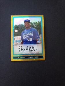 2009 Bowman Chrome Prospects /50 Gold Refractors Card #BCP197 Pernell Halliman 