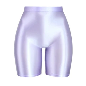 MJINM Women's Shiny Sexy Leggings Satin Glossy Opaque Cycling Short Jegging Soft - Picture 1 of 28