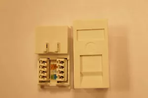 10 x CAT5E RJ45 UTP ETHERNET Low Profile Euro Size Network Module 20 x 50mm - Picture 1 of 2