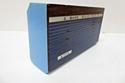 VINTAGE KNOX 2 BAND SOLID STATE 9 BLUE PLASTIC TRANSISTOR RADIO - Image 1 of 4