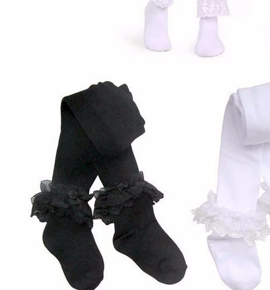 Leggings elásticos ajustados para niños pequeños calcetines largos encaje danza ballet princesa Foto 1 de 1