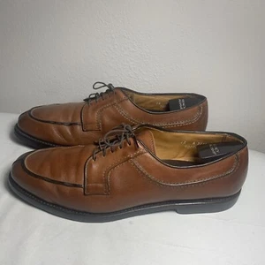 Allen Edmonds Stockbridge Uomo Taglia 12 A Pelle Marrone Punta Spaccata Oxford Derby - Foto 1 di 19