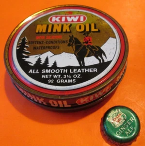 Aceite de visón de cuero liso KIWI de colección 3 1/4 oz TIn HORSE EE. UU. NADA DENTRO - Imagen 1 de 3