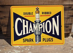 Champion Spark Plugs 9"x12" Aluminum Sublimated Retro Metal Sign Man Cave Garage - Picture 1 of 3