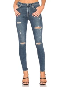 AGOLDE Sophie High Rise Skinny Jean Womens Distressed Medium Wash Size 26 - Picture 1 of 14