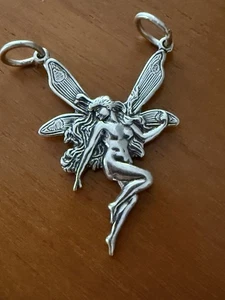 Vintage 925 Sterling Silver Enchanted FAIRY Pendant By Dakota West Shub Mark - Picture 1 of 5