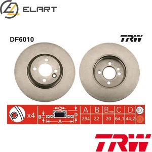 2x BRAKE DISC DF6010 FOR MINI N14B16A/B16AB N18B16A W11B16A W10B16A 1.6L 4cyl - Picture 1 of 18
