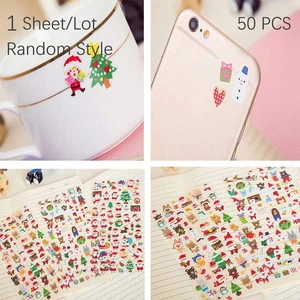 Decorative Stickers Album Decoration Christmas Sticker Santa Claus Shaped - Picture 1 of 12