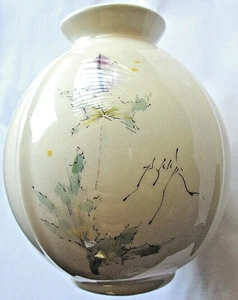 BARBARA BAATZ USA, CIOTOLA A SFERA SVASATA 4 COSTOLE, FONDO FLOREALE PASTELLO USATO  - Foto 1 di 5