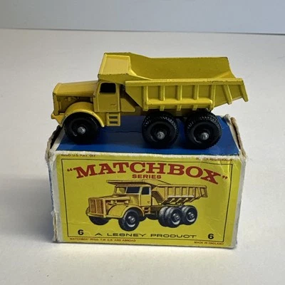 Vintage 1962 D Matchbox (1-75) Lesney #6 EUCLID QUARRY TRUCK : Orig Box - Image 1 of 4